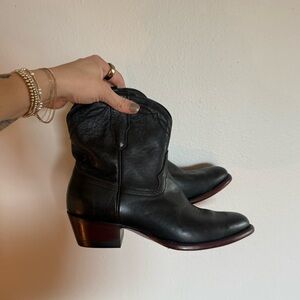 Tecovas Black Leather Ankle Boots